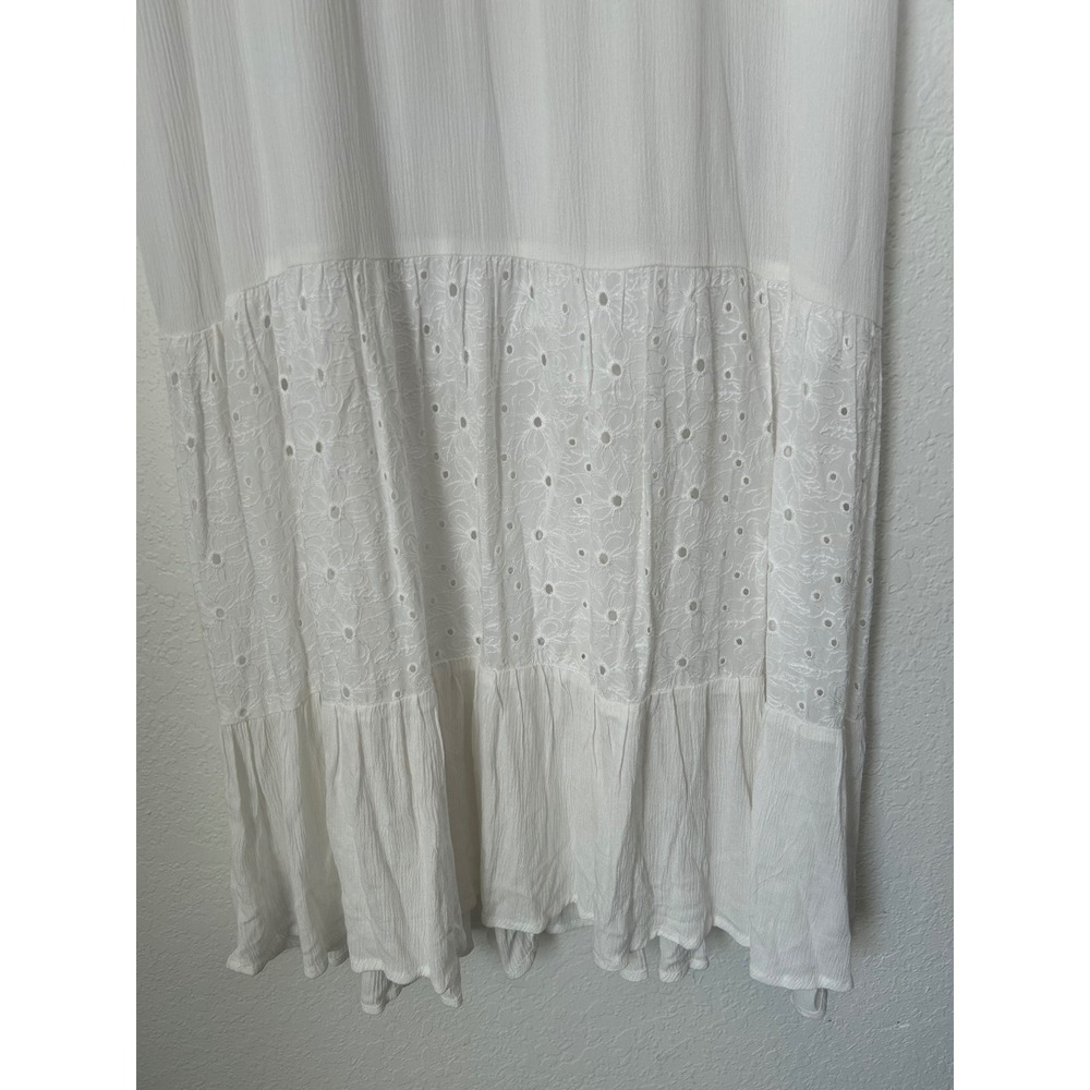 Sonoma Maxi Dress Womens L White Eyelet Tiered Boho Coastal Cottagecore Coquette - Picture 3 of 13